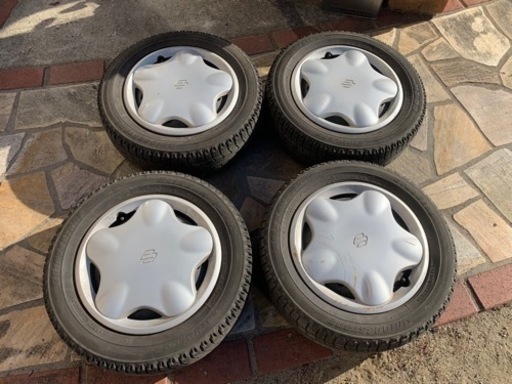 軽自動車　スタッドレスタイヤ　4本セット　スズキ純正　鉄ホイール