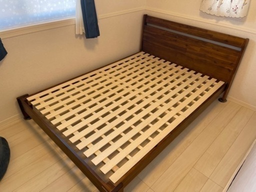 ベッドフレーム　天然木アカシア(フラットフレーム D)