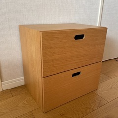 無印良品 スタッキングチェスト オーク材突板 2段引き出し