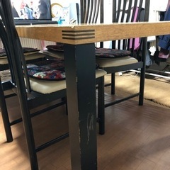 差し上げます　ダイニングテーブル　横　180cm  幅　90cm 高さ70cm 椅子　5脚の画像