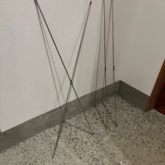 無印良品　【２点セット】スチールユニットシェルフ　スチールクロスバー　大　グレー　※1点は真ん中の留め具がありません。の画像