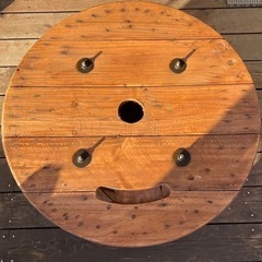 ㉓★サイドテーブル・ガーデニングテーブル・小物置き★電線ドラム・木製ドラム・ケーブルドラムの画像