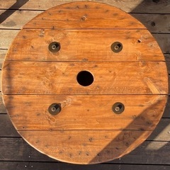 ㉓★サイドテーブル・ガーデニングテーブル・小物置き★電線ドラム・木製ドラム・ケーブルドラムの画像