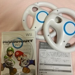 wiiハンドル2個とマリオカートソフト