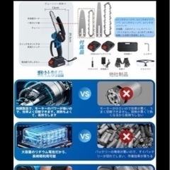 【新品未使用】電動ノコギリ 小型ハンディチェーンソー コードレス 充電式 ポータブル 家庭用④の画像