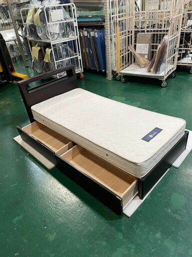 グランツ シングルベッド 引出、宮付（小物置き）