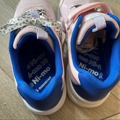 【新品未使用】ni-mo マジックテープ　紐　運動靴　ピンク　21.0 2wayの画像