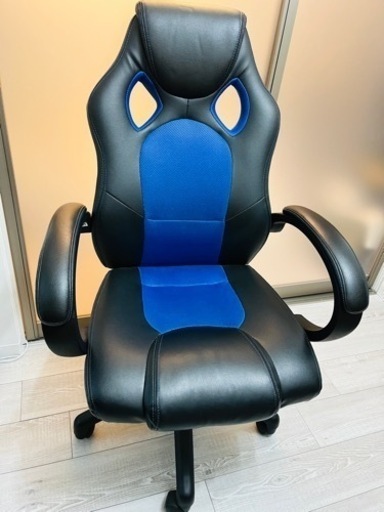 美品　ゲーミングチェア　デスクチェア　青✖︎黒