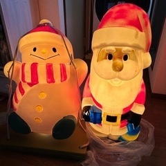 サンタさんと雪だるまん　クリスマス飾り　オーナメント　イルミネーション