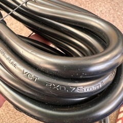 電源コード　vct 2×0.75 コンセントプラグ　棒端子付き