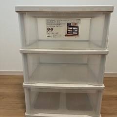 クローゼットケース　3段　白の画像