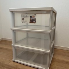 クローゼットケース　3段　白