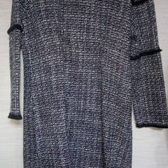 冬春用チェックワンピース(ぽっちゃりさんが可愛く着れます、胸元と裾にパールのあしらい)の画像
