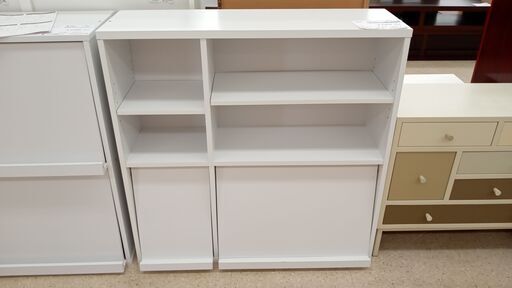 ★ジモティ割あり★  収納棚 白 H91×D28.5×W92 クリーニング済み TJ3249