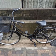 自転車　黒　バスケット付き　カバー付き　