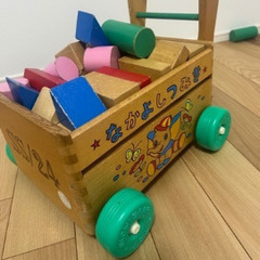 積み木　手押し車　ブロックの画像