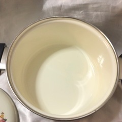 ＜美品・未使用＞ホーロー鍋　昭和レトロ　花柄　22cmの画像