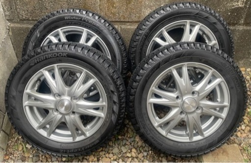 （受け渡し決定）ガリ傷無超綺麗　155/65R13 スタッドレスタイヤ アルミホイール 4本 13 4J 100 4穴  アトレーワゴンS321Gで短期間使用