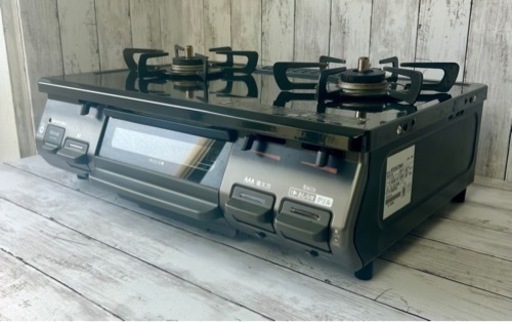 お引取り限定 20年製 リンナイ 都市ガス用コンロ 2口ガステーブル RTE597BKR 12A•13A