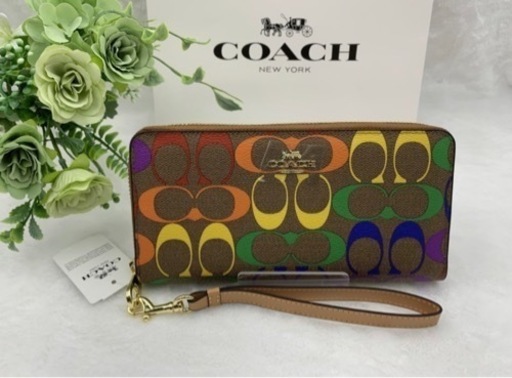 コーチ COACH 長財布 財布 レディース クリスマスギフト プレゼント 贈り物 シグネチャー ラウンドファスナー ロング ジップ C4537 A138