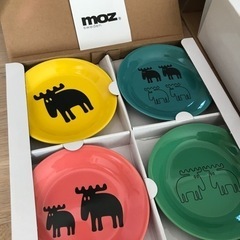 (未使用品)moz 食器　豆皿、マグカップ、ガラスのコップの画像