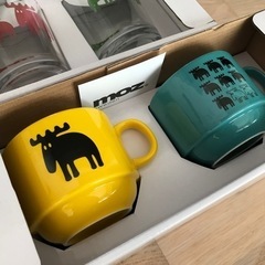 (未使用品)moz 食器　豆皿、マグカップ、ガラスのコップの画像