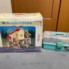 【希少品】シルバニア 初代 赤い屋根の大きなお家 人形,家具,小...