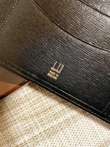[新品未使用保管/付属品あり]ダンヒル dunhill 薄型 レザーウォレット/札入れ/ブラック/ゴールド/長財布