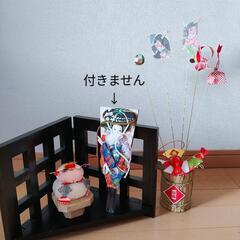 和飾り。和室に。お正月飾りにも！格子屏風　小物いろいろの画像