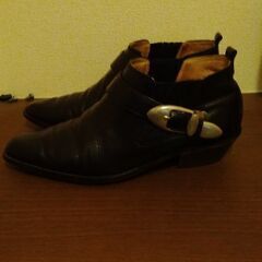 ジャンク・黒ショートブーツ23センチの画像