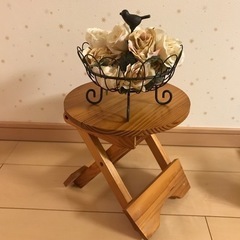 木製　花台　置き物　オブジェ　折り畳み