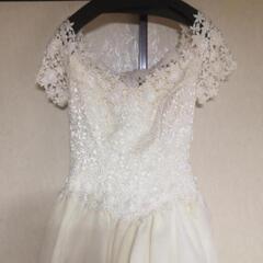 ウエディングドレス(9号/Aimer)、パニエ、ベール、造花ヘッドドレスの画像