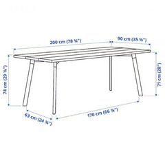 IKEA テーブル ダイニングテーブル 机 イッペルリグの画像