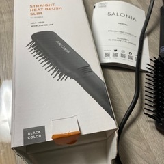 SALONIA サロニア ストレートヒートブラシ スリム ブラックの画像