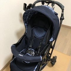 【お譲りする方決定！】ピジョンA型ベビーカー(ランフィリノンRA9Lネイビー )※ボトルホルダー付きの画像