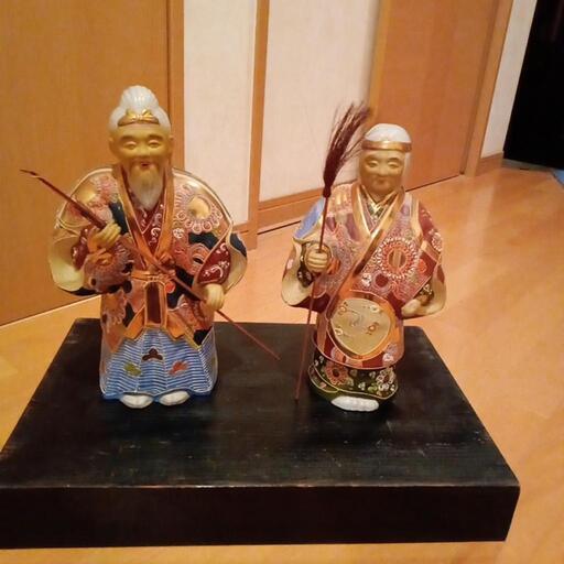 高砂人形です高さ約30センチ九谷焼です