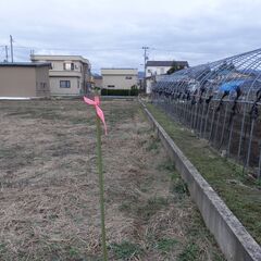 折れた畑の支柱の画像