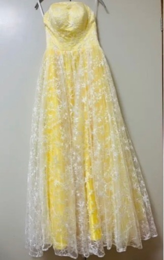 ウェディングドレス　カラードレス　イエロー　小物もセット