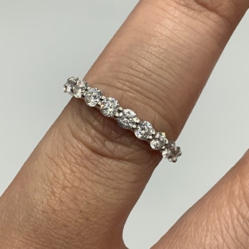 Pt900 プラチナ900 ハーフエタニティ　1ct ダイヤモンドリング　4.5g