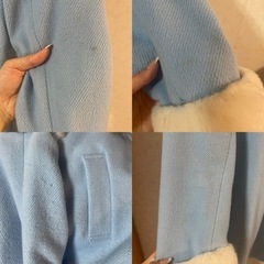 arrow アロー コート 水色 アウター レディース ファーの画像