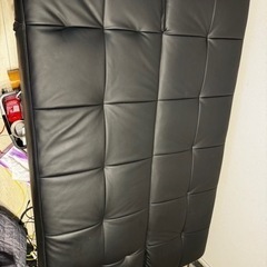【値下げ】ニトリ　レザーソファーベッド　黒の画像
