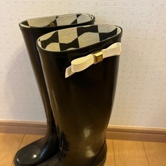 ケイトスペード　長靴　レインシューズ　黒　の画像