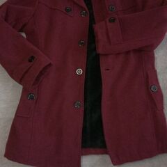 小豆色厚手コート(日本では多分L)裏地モコモコの画像