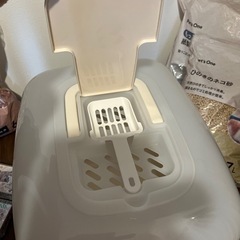 リッチェル ドーム型トイレ コロル55大きめトイレ 猫砂 爪研ぎ セットの画像