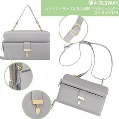 ミニ ショルダーバッグ 多機能 斜めがけバッグ スマホポーチ 通帳収納 財布の画像