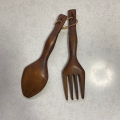 木のフォークとスプーン　大の画像