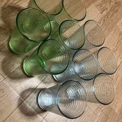 ガラスコップ10個セット(2色×各5個)の画像
