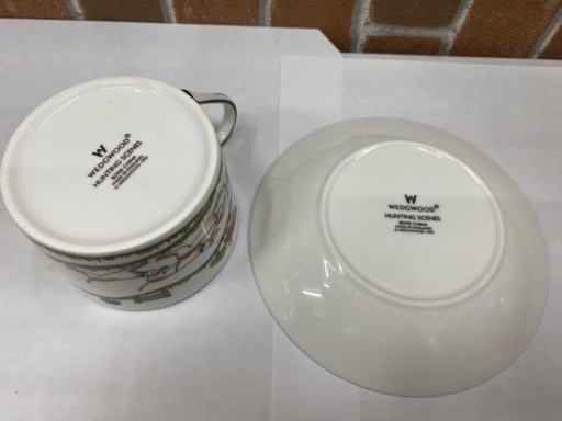 【愛品館 江戸川店】 ウェッジウッド ハンティングシーンペアカップ&ソーサー ID:102-026258-007
