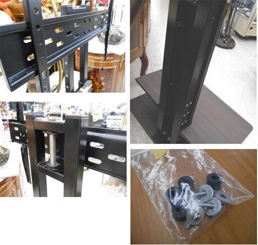 テレビスタンド 32～65Vまで ブラウン 木目調 壁寄せ 壁掛け 高さ調整