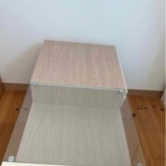 ローテーブル　テーブル　白　ナチュラルの画像